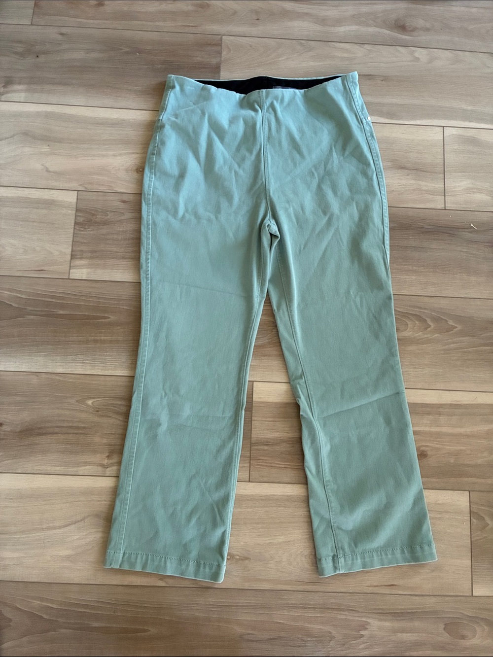 Lysse Light Sage Green Straight-Leg wide Capris pull on pant soft waistband XL